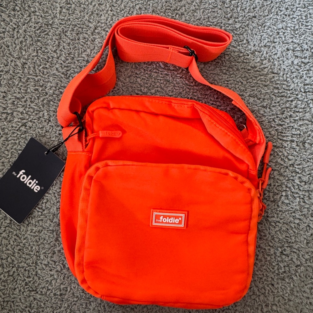foldie Orange Crossbody Messenger Bag for Men